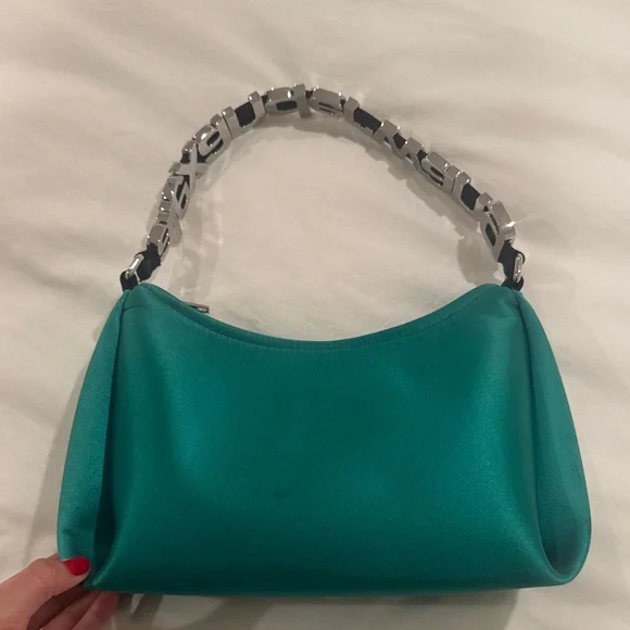 Alexander Wang Satin Shoulder Bag in Emerald Green - Picture 6 of 8